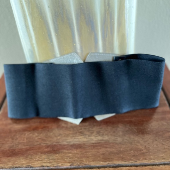 80’s elastic wide embellished buckle black belt - Picture 6 of 6